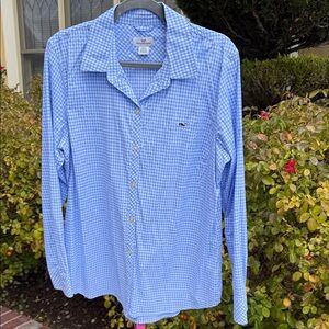 Vineyard Vines Blue Gingham Button Down Shirt